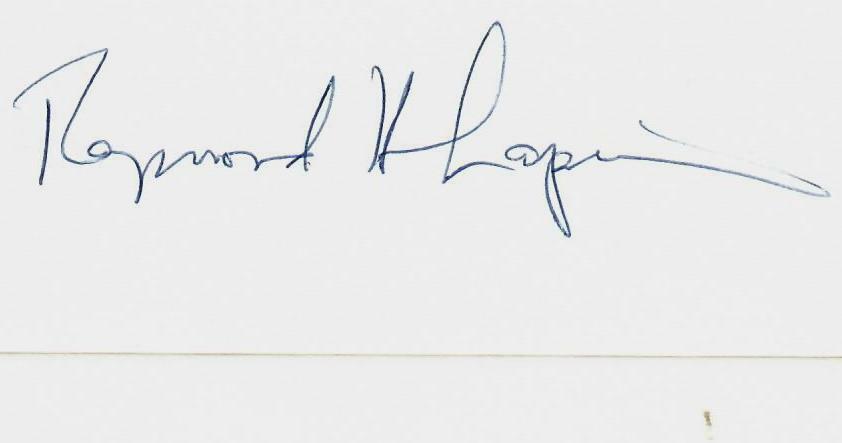RARE “Father of the Secondary Mortgage” Raymond Lapin Hand Signed 3X5 Card
