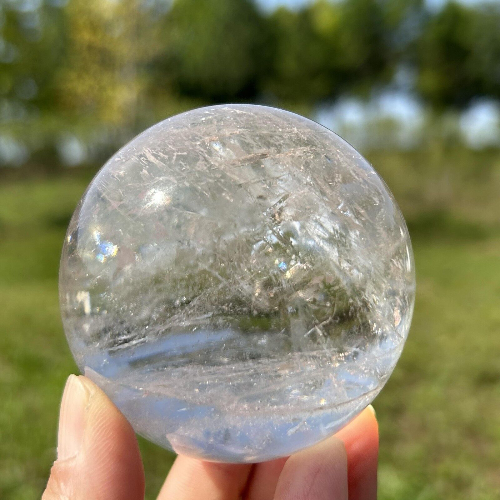 370g Top Natural clear quartz ball quartz crystal sphere healing gem WQ58