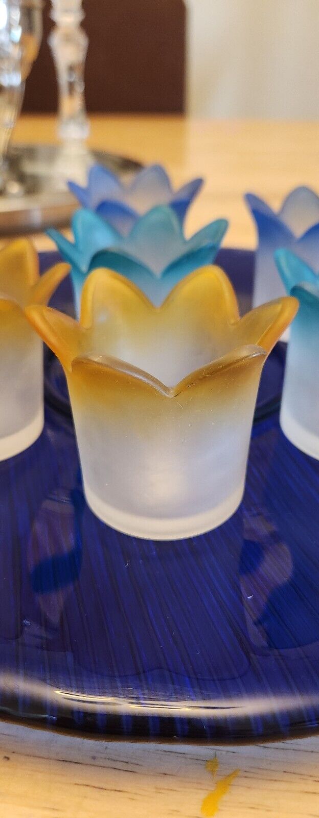 Partylite Tulip Frosted Candle Holders 2 sets of 3 \
