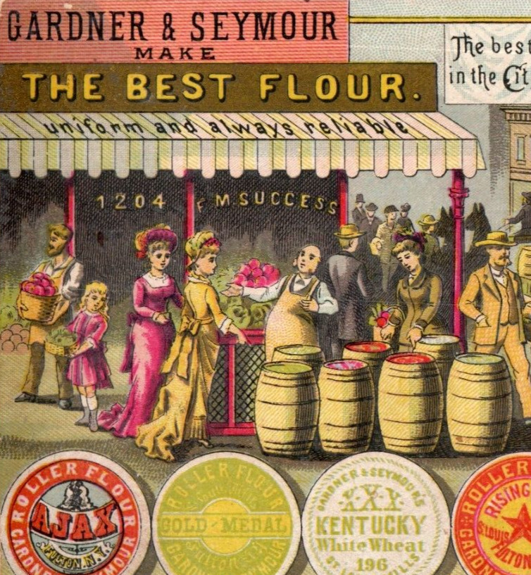 1880s Gardner & Seymour Flour Street Store Scene F92
