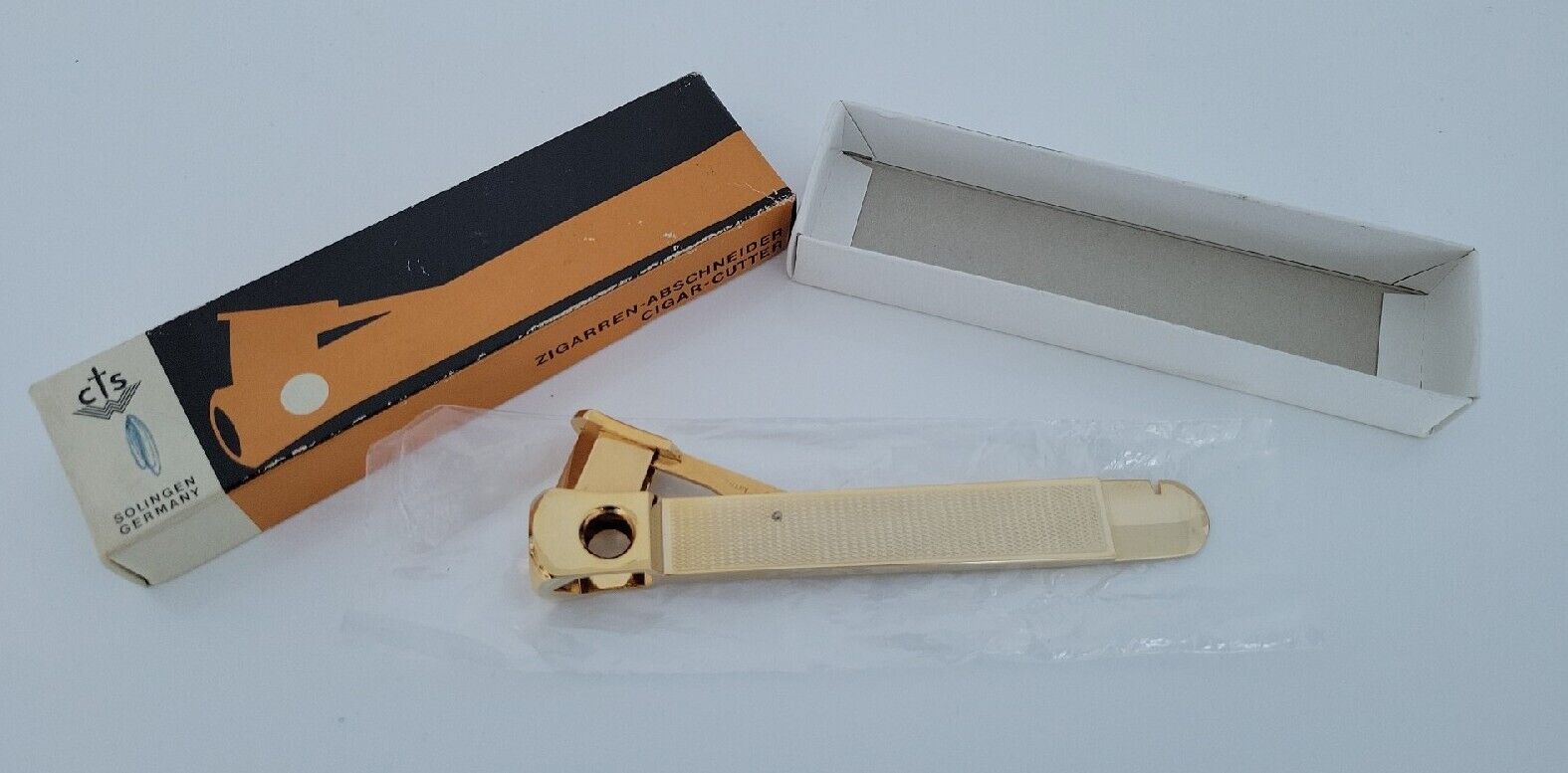 NOS Antique CWS GERMANY Solingen Zigarren-Abschneider Cigar V Cutter Box Opener