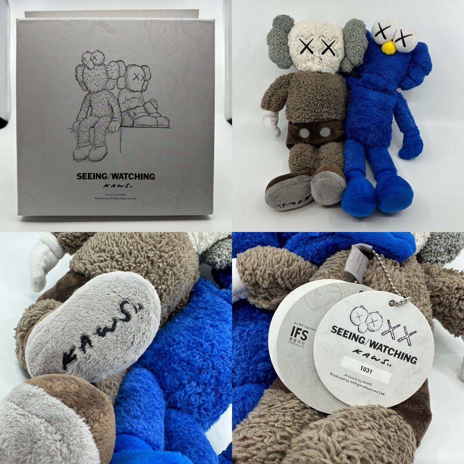 KAWS Seeing / Watching 16” BFF Companion Plush #1031 Compete With Box