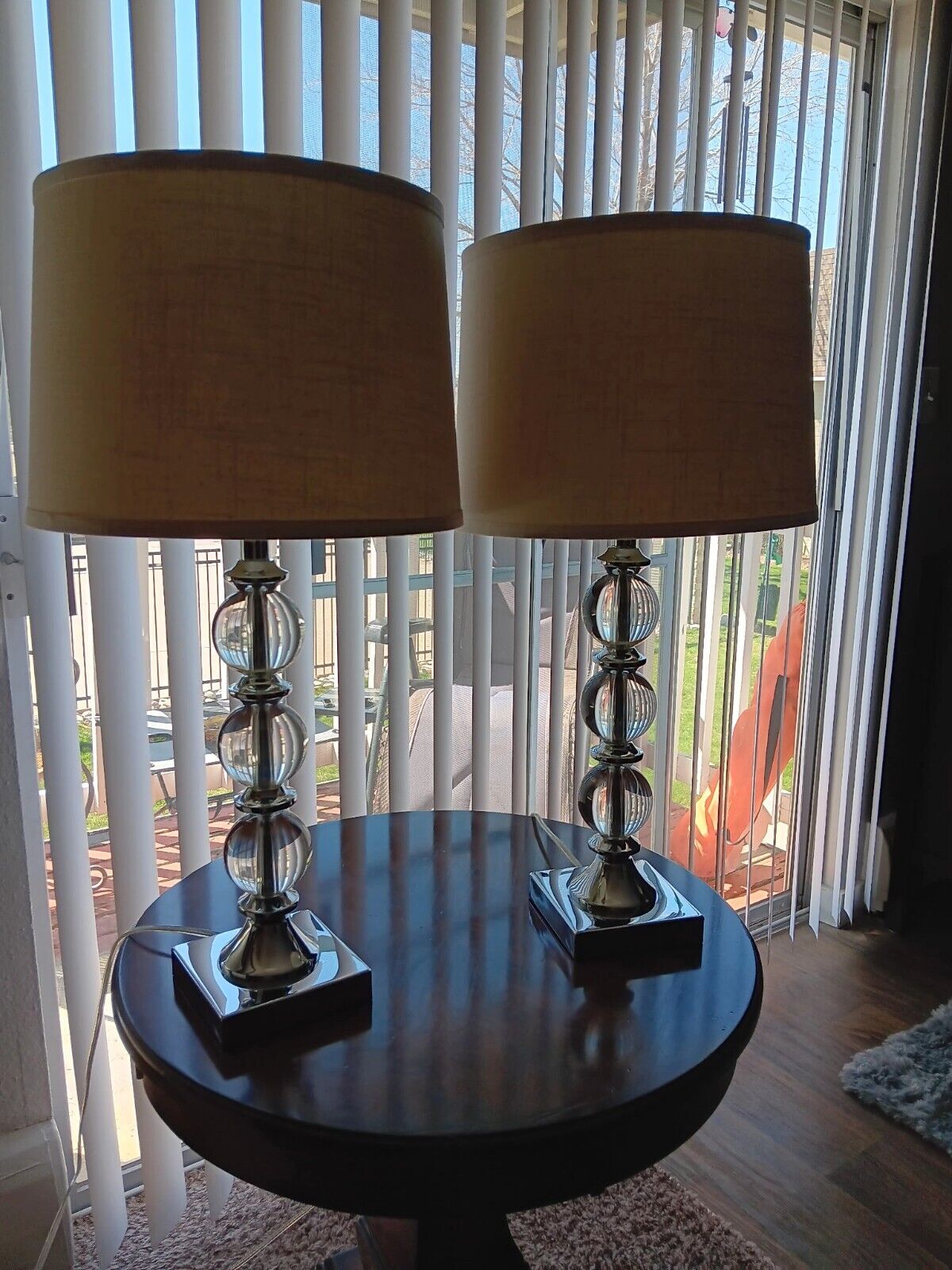 Beautiful Crystal Nickel Plated  Lamps