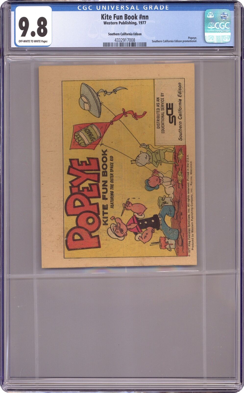 Popeye Kite Fun Book #0SCE CGC 9.8 1977 4332917008