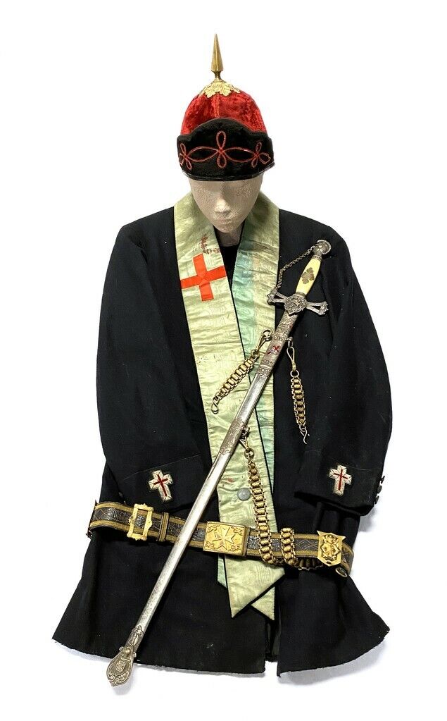 Complete 19th Century Victorian Knights Templar Masonic Ceremonial Uniform