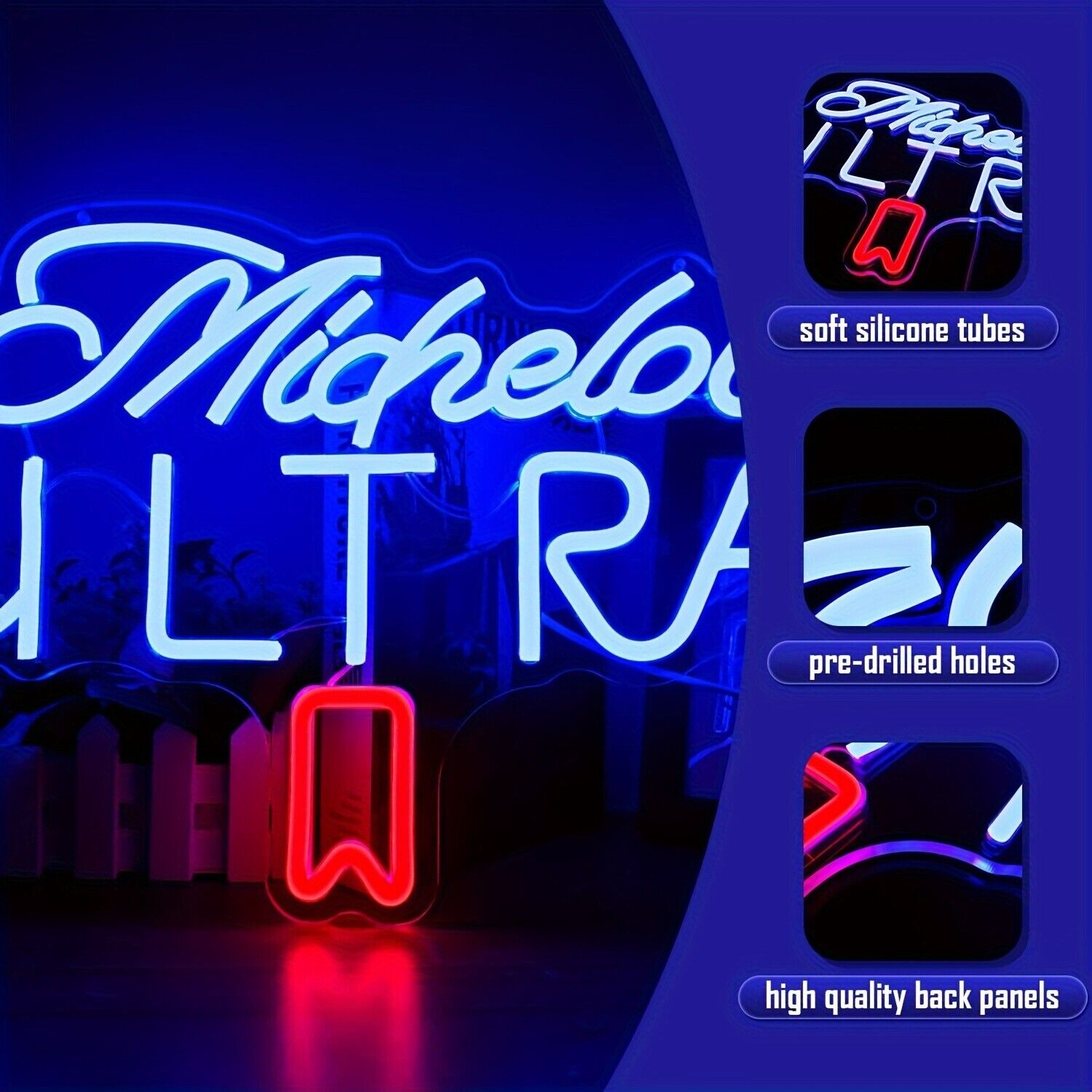 Geeinar Michelob Neon Sign LED sign for Wall Decor Dimmable Beer Neon Signs Bar
