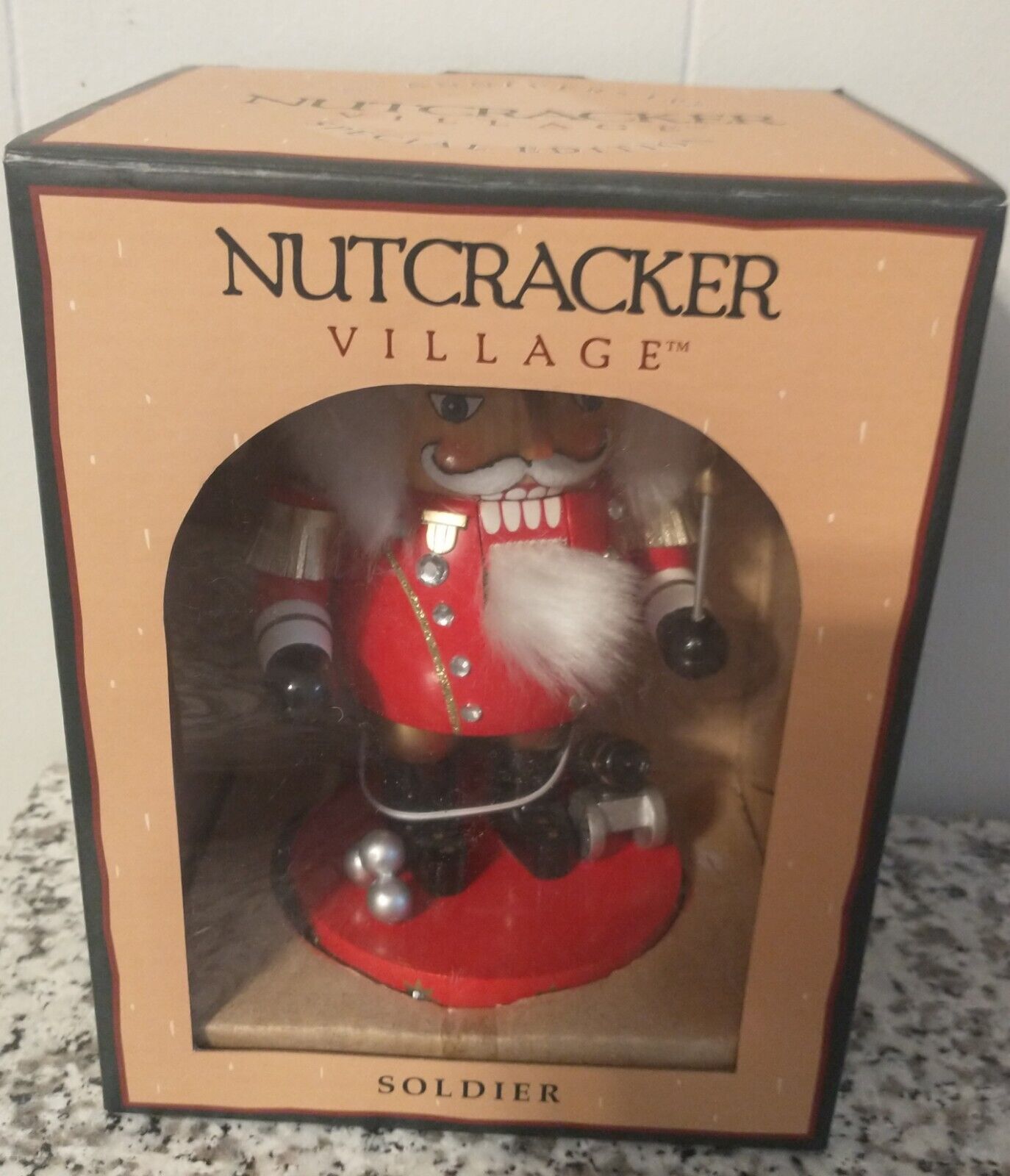 Nutcracker Village Christmas Holiday wood  figurine Soldier 10th anniversary.NOS
