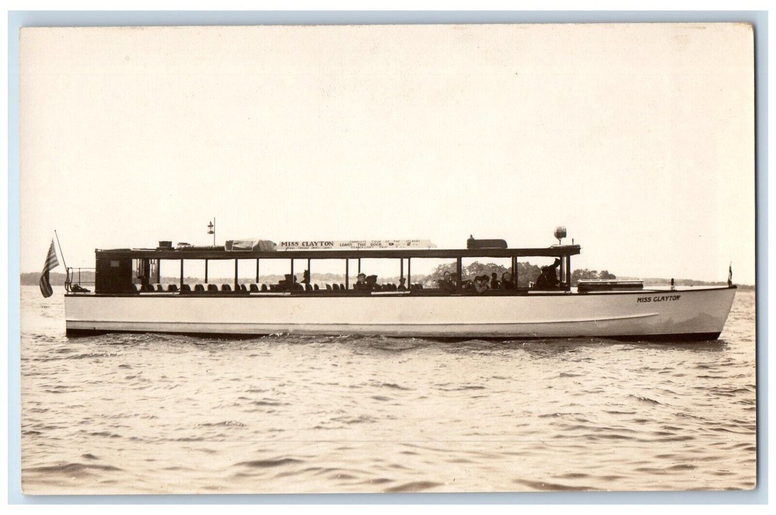 c1910's Miss Clayton Excursion Boat Thousand Island NY RPPC Photo Postcard