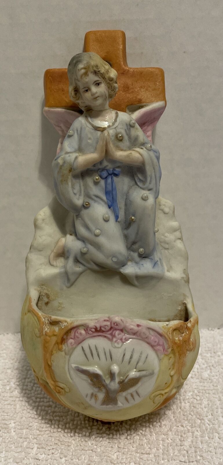German Holy Water Font Porcelain Religious Germany 5020 III Vintage