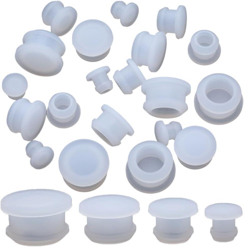 GORGECRAFT 24PCS 4 Sizes Silicone Stoppers for Salt and Pepper Shakers 15/64 End