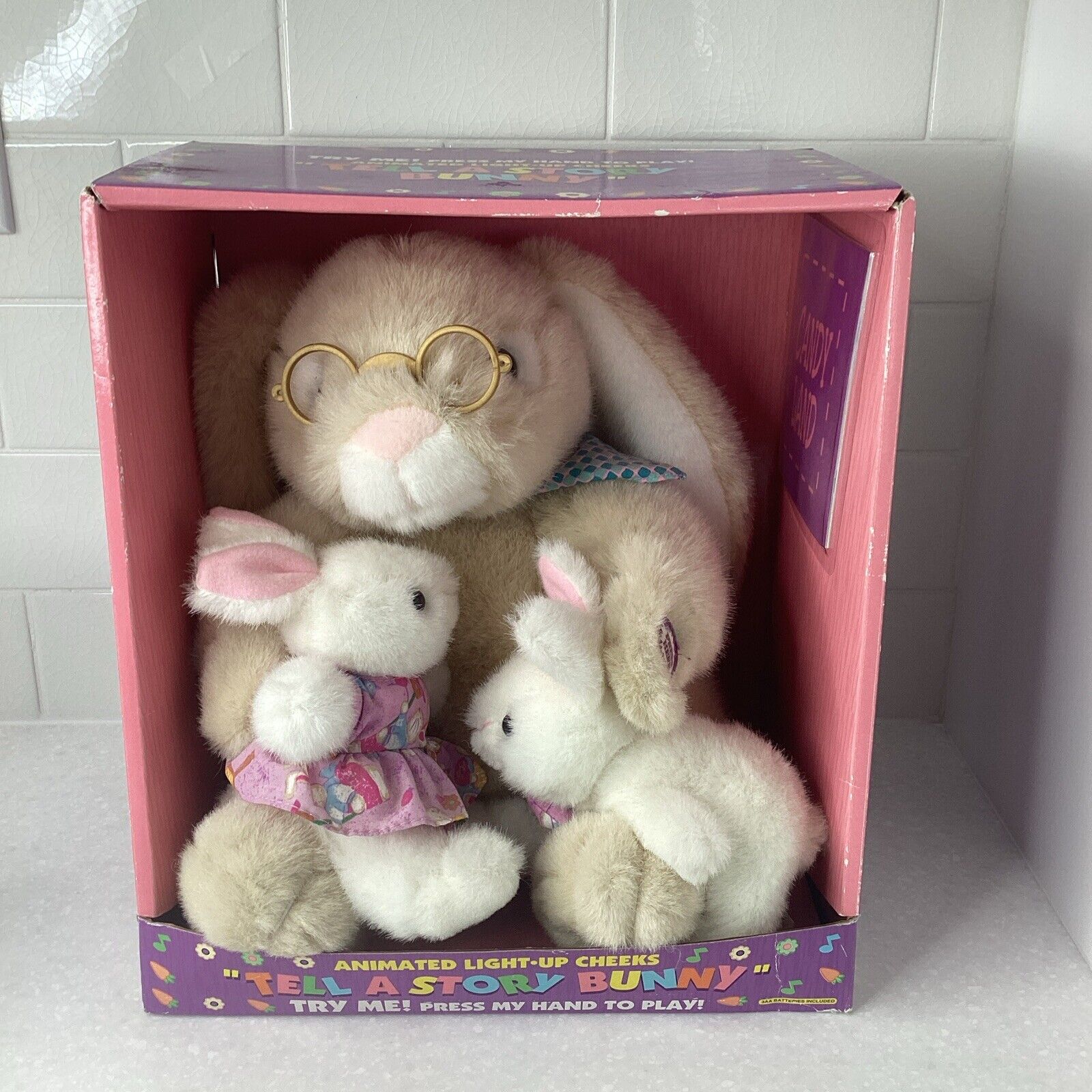DanDee International Tell A Story Easter Bunny New In Box Lighted Talking