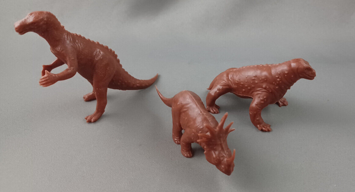 Marx Dinosaurs 2nd Series Plastic Vintage 1970s Prehistoric Playset Lot of 3