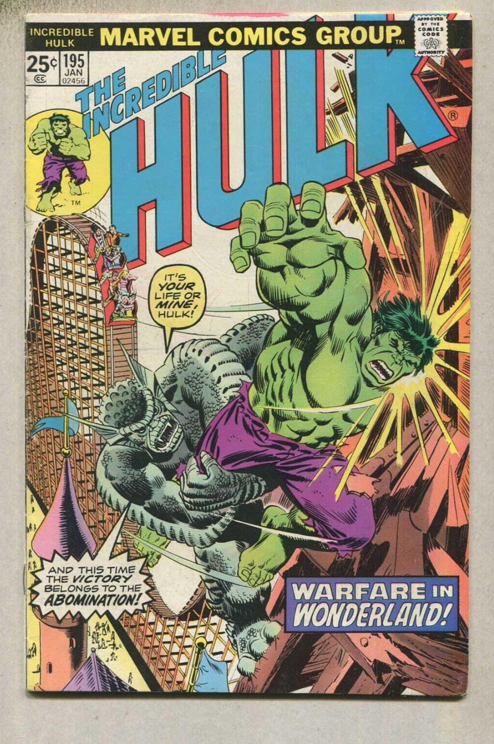 The Incredible Hulk  # 195 FN+ Warfare In Wonderland  Marvel Comics    D2