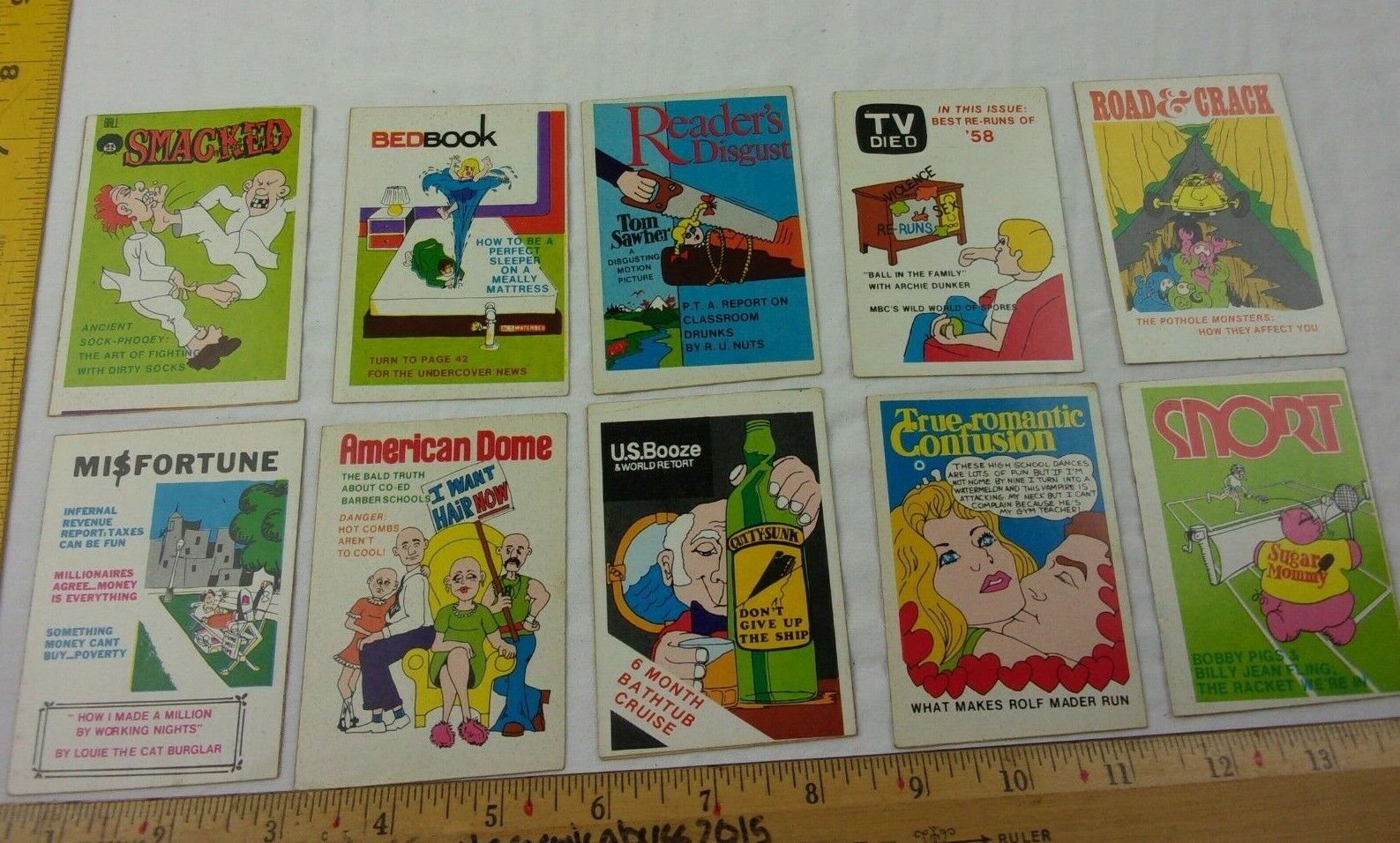 Fleer Crazy Magazine Covers sticker lot of 10 card VINTAGE 1970s c