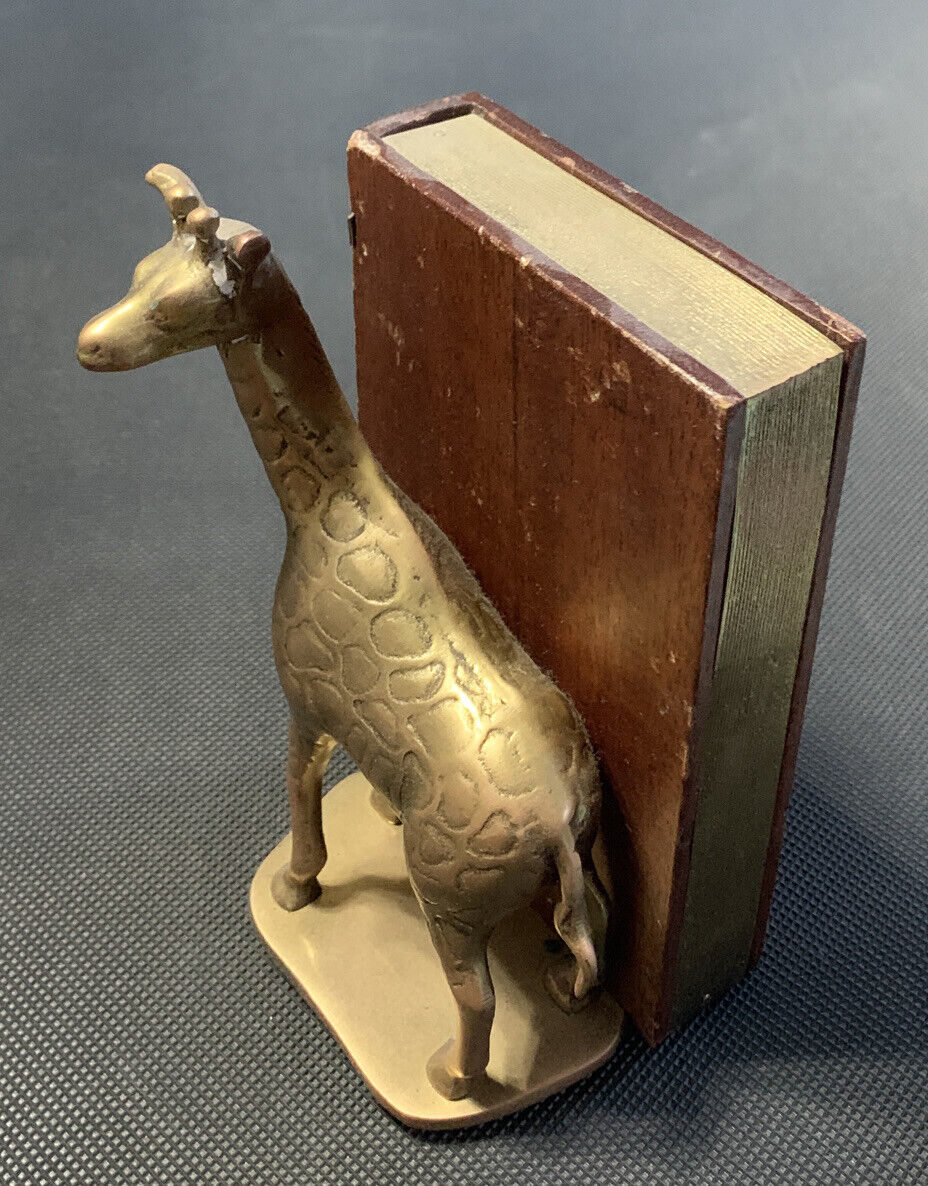 Vintage Solid Brass giraffe Bookend 1pc 7.5”tall