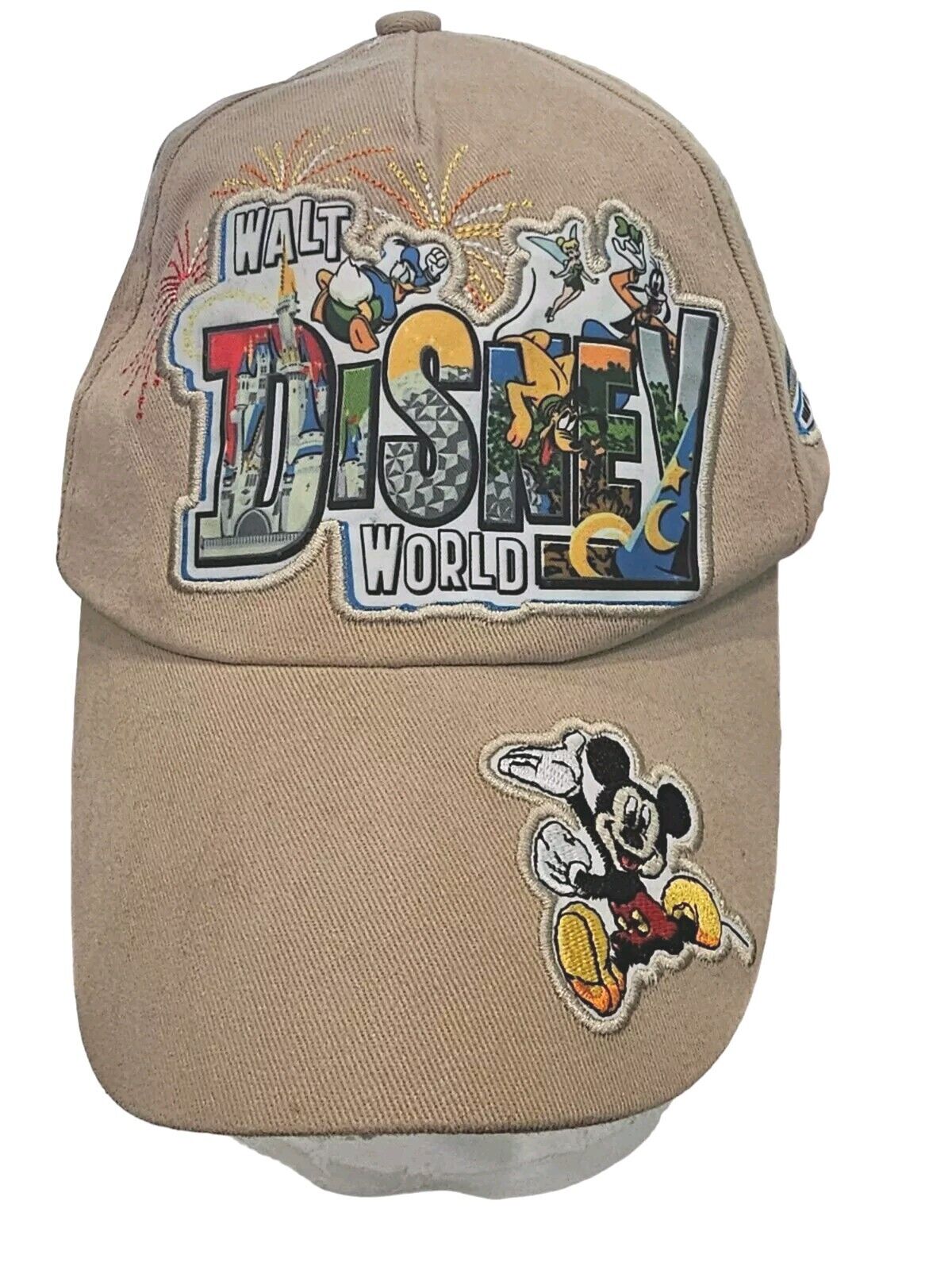 Vintage Walt Disney World Disney Parks Adjustable Hat Cap Mickey Mouse Beige NWT