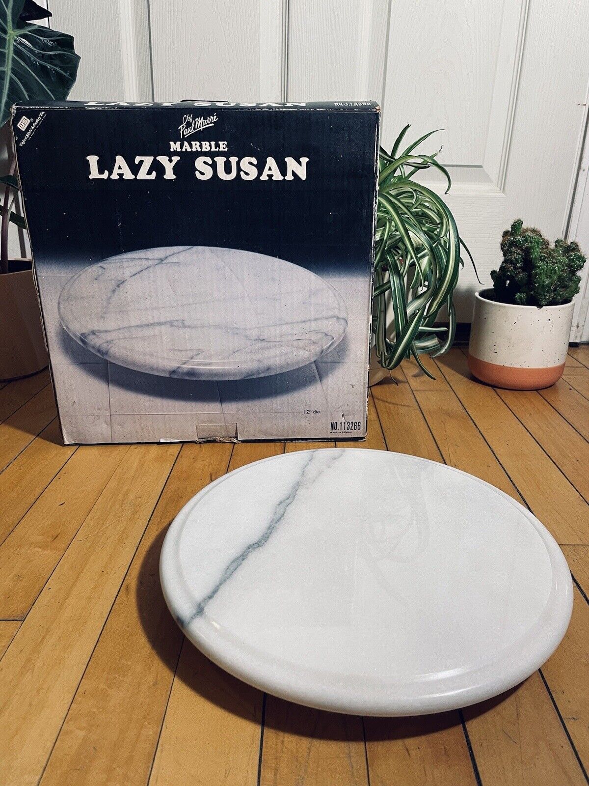 Vintage 70s Marble Lazy Susan Platter Appetizer Serving Tray BRAND NEW DEADSTOCK