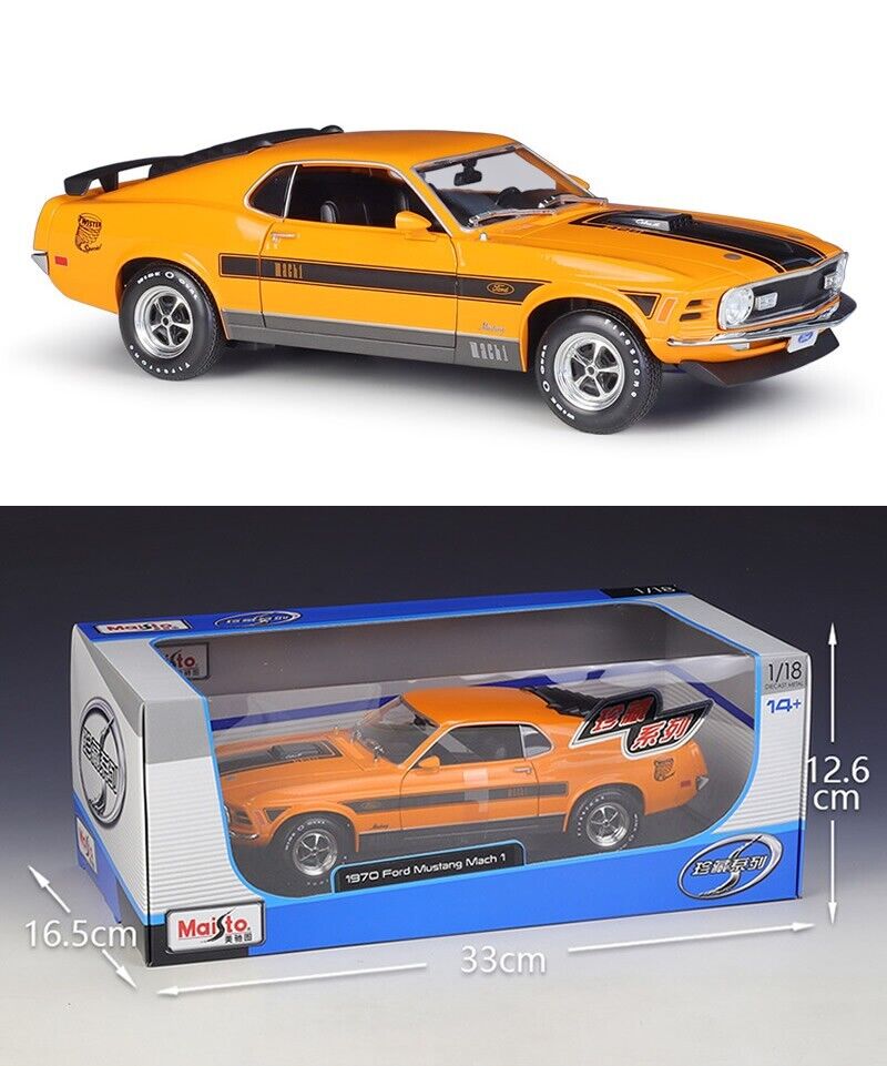 MAISTO 1:18 1970 Ford Mustang Mach 1 Alloy Diecast Vehicle Car MODEL Toy Collect