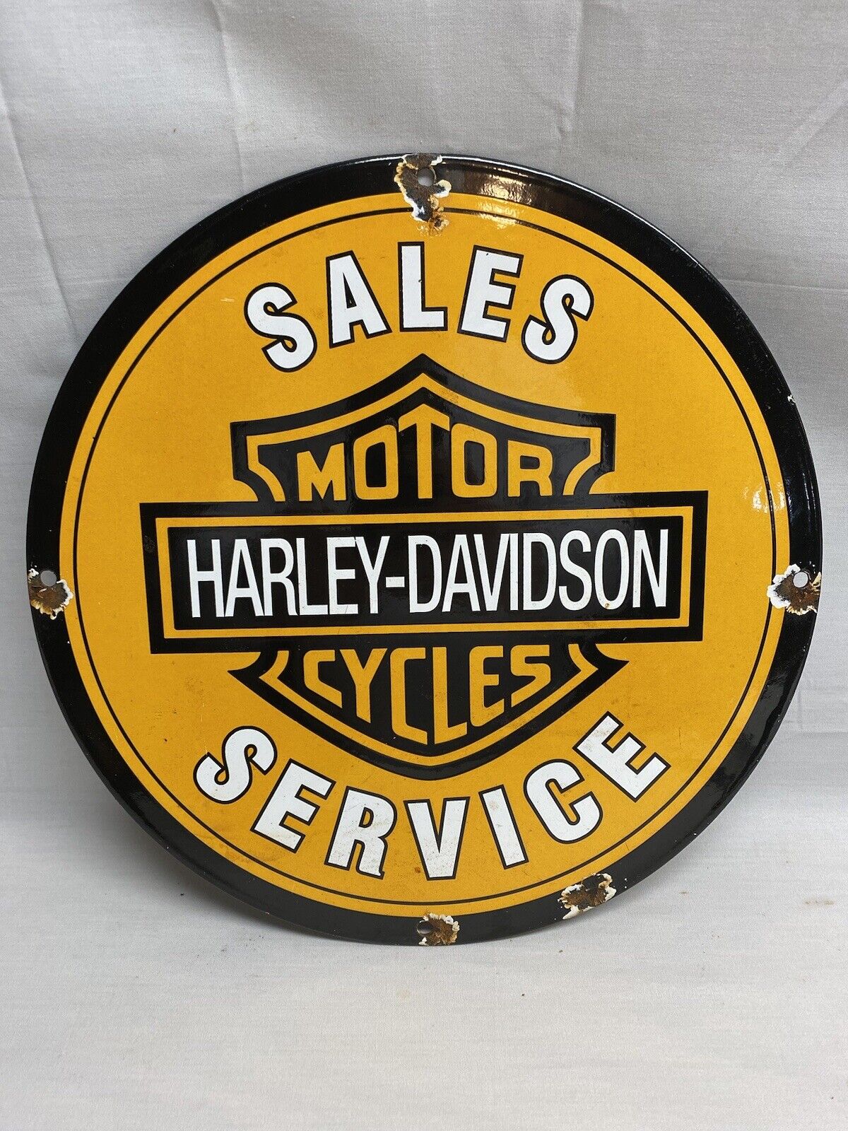 HARLEY DAVIDSON MOTORCYCLES PORCELAIN VINTAGE STYLE SALES SERVICE SIGN