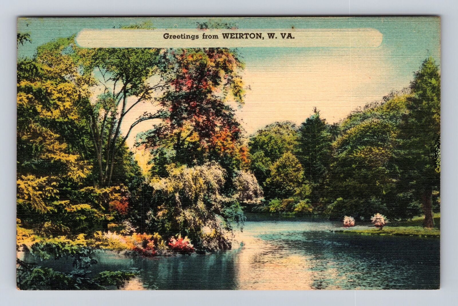 Weirton WV-West Virginia Scenic Greetings Scenic View, Antique, Vintage Postcard