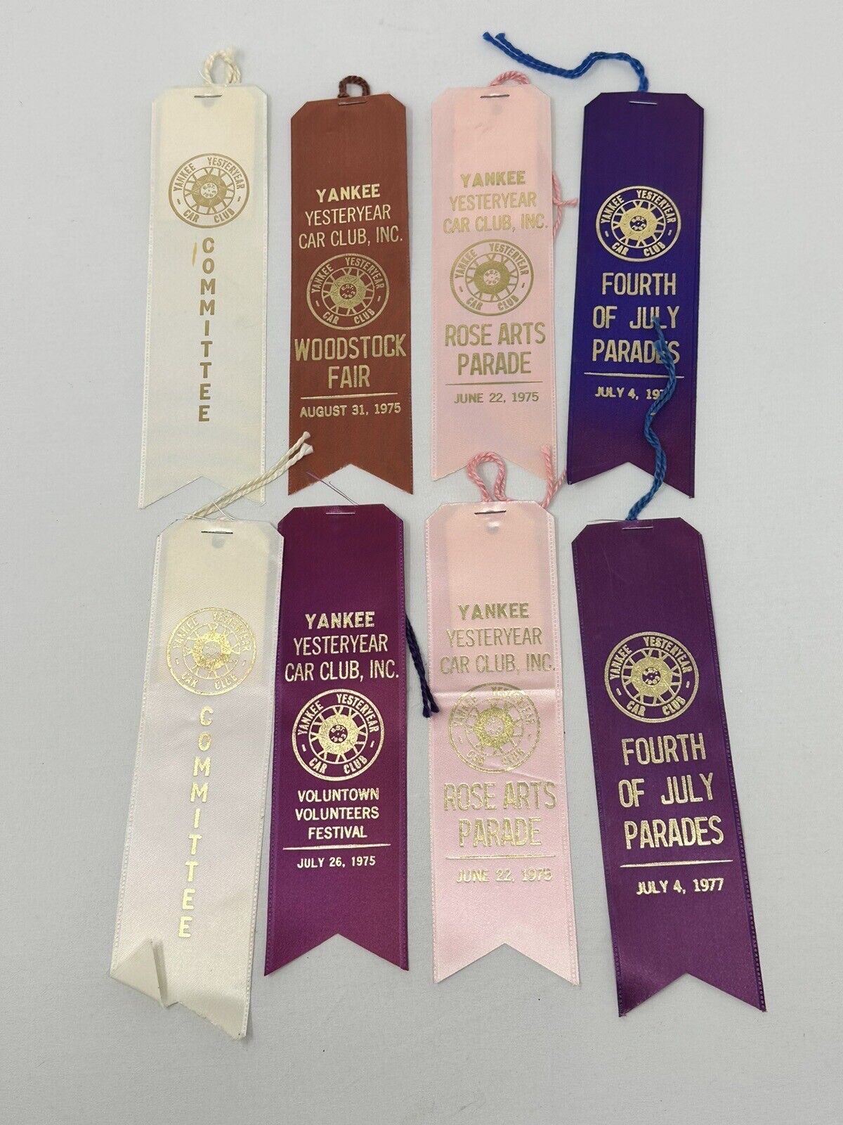 Vintage 1970s (Lot of 8) Yankee Yesteryear Car Club Ribbons Model T/A