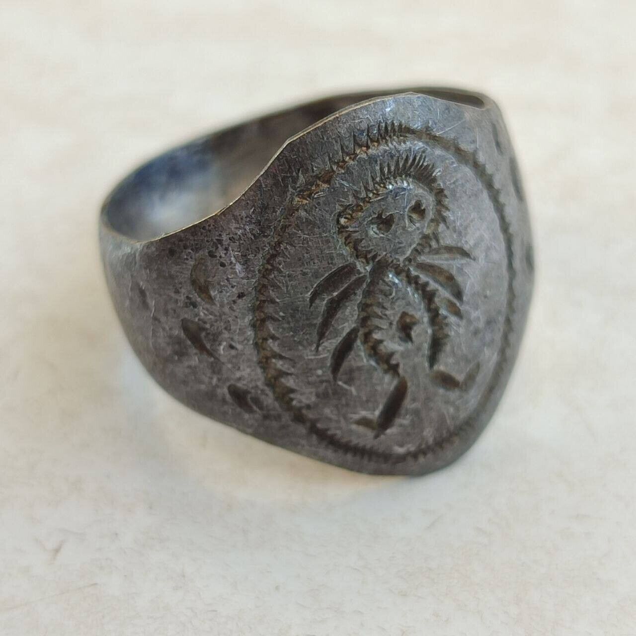 RARE ANCIENT VIKING RING SIZE 11 ARTIFACT AUTHENTIC AMAZING ENGRAVED