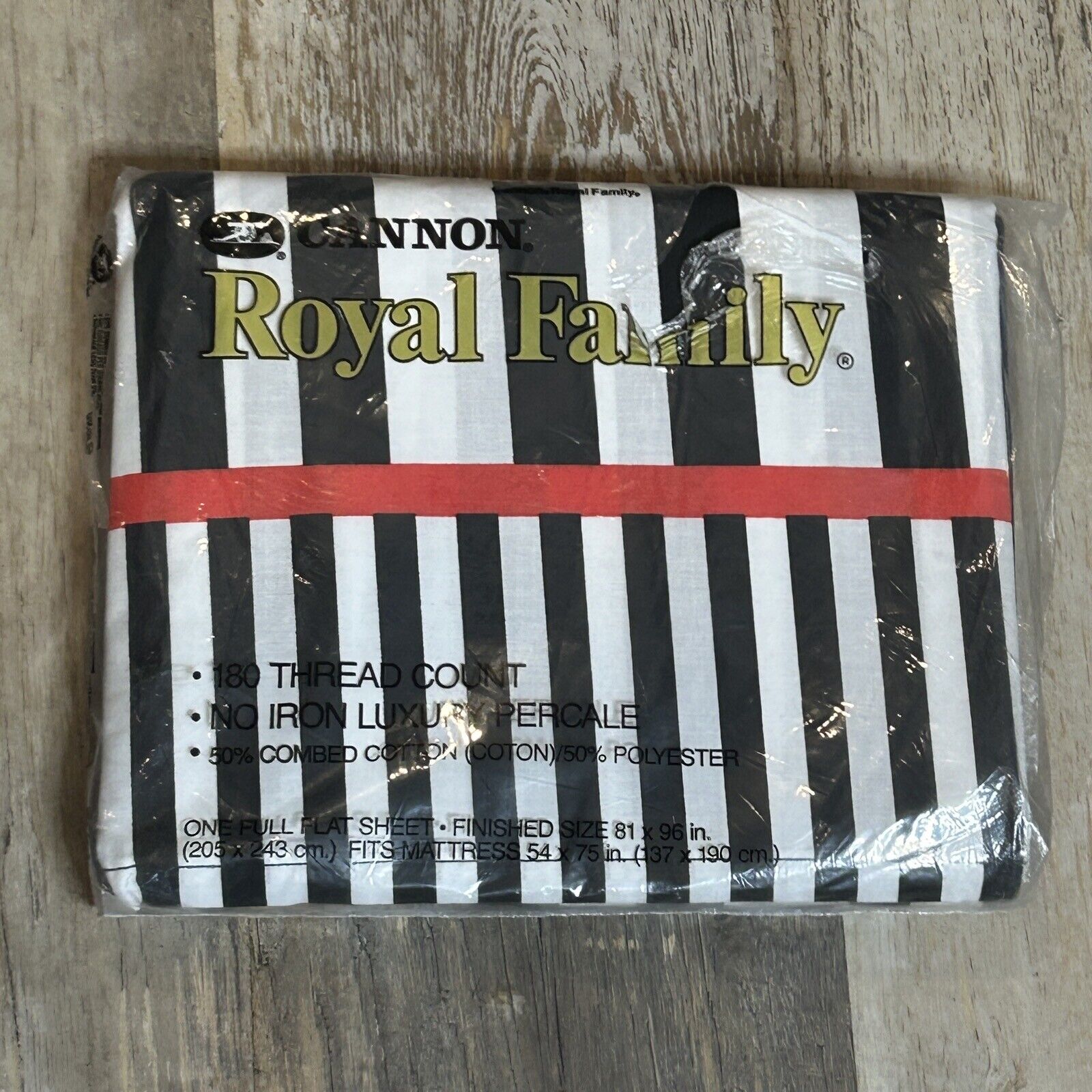 Cannon Royal Family Vintage Kalamazoo Stripe Full Flat Sheet NEW