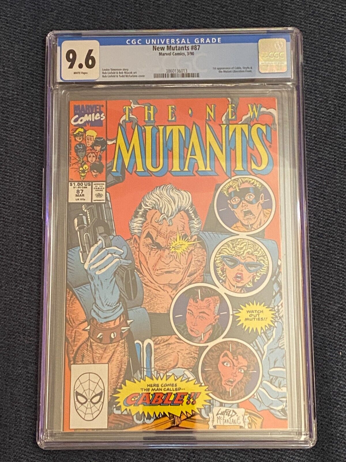 New Mutants #87 (Mar 1990) CGC 9.6~White Pages. 1st appearance Cable Marvel
