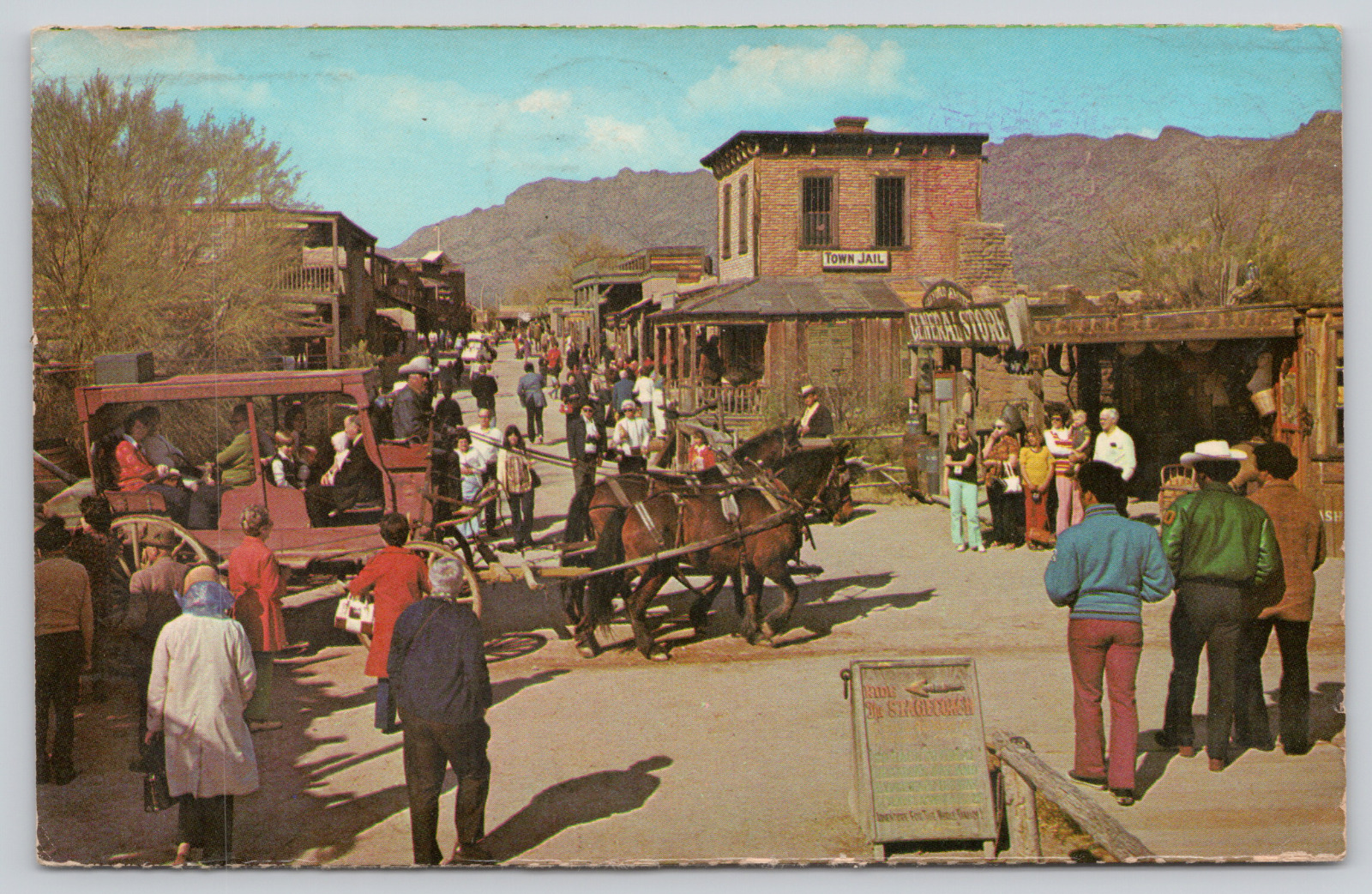 Postcard Tucson, Arizona, Old Tucson Main Street Movie Set 1976 A501