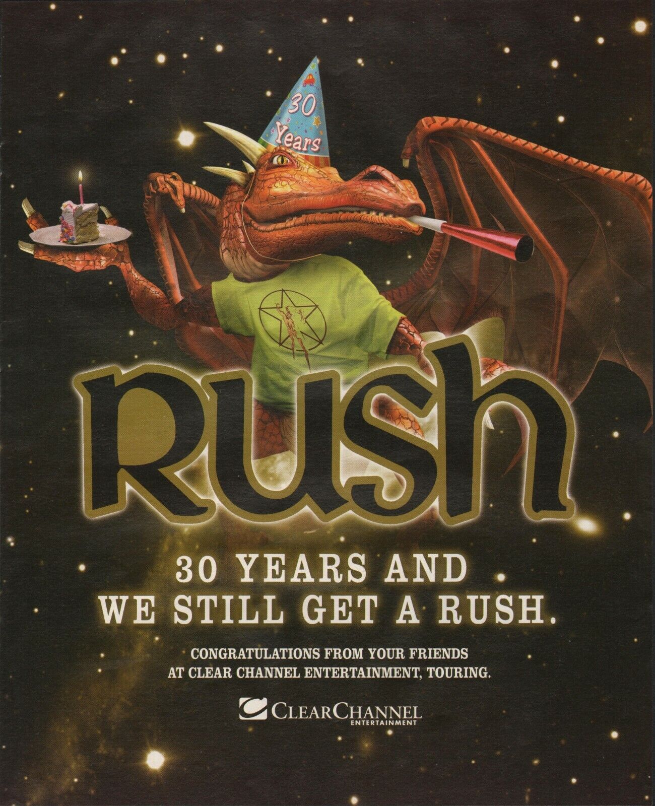 2004 LARGE Print Ad of Clear Channel RUSH R30 Neil Peart Geddy Lee Alex Lifeson