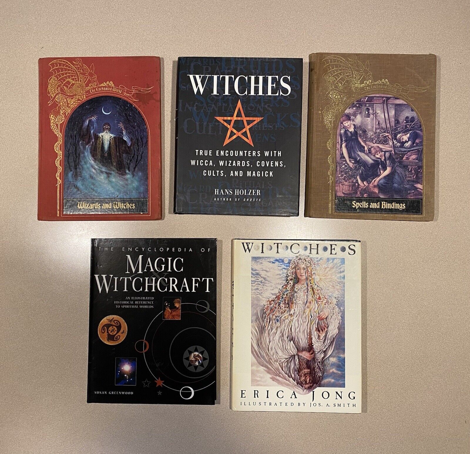 Lot Of  5 Books Witch Occult Wizards Magic Charms Spells Tarot Witchcraft w DJ
