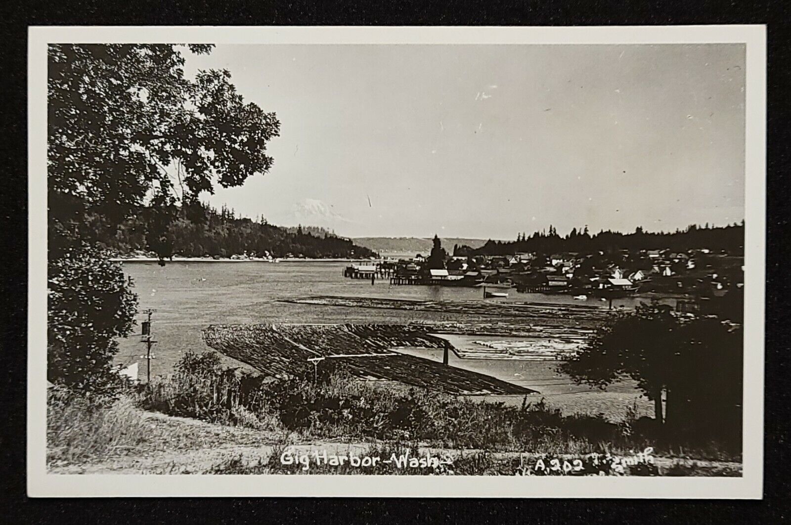 RPPC of River Scene. Gig Harbor, Washington. 1940's. 