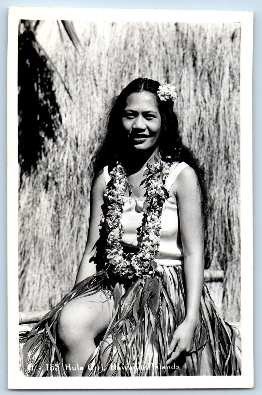 Hawaii HI Postcard RPPC Photo Hula Girl Hawaiian Island c1940's Unposted Vintage