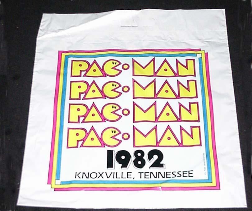 1982 Knoxville World\'s Fair Video Expo Pac-Man MIDWAY Souvenir Plastic Bag NEW