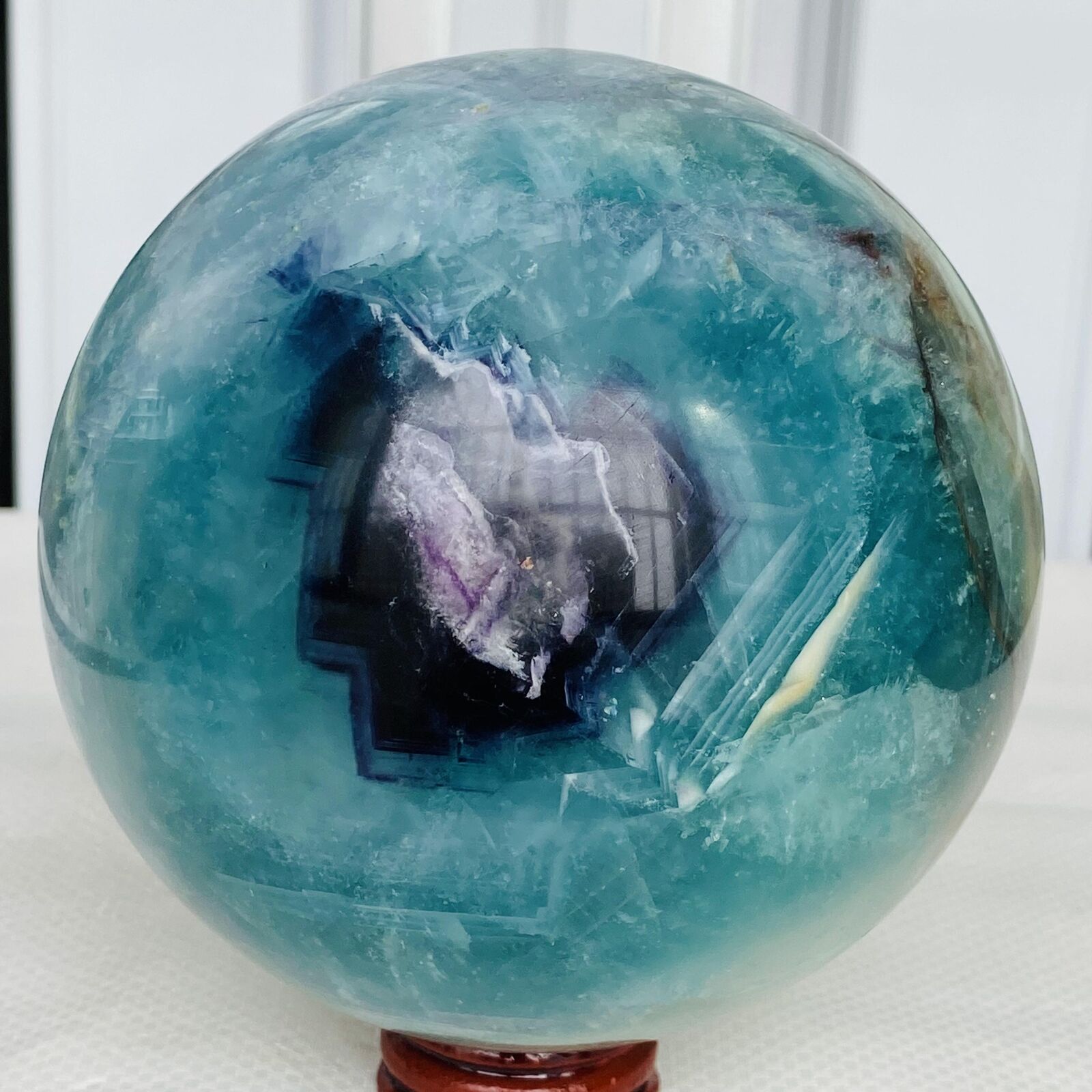 2540G Natural Fluorite ball Colorful Quartz Crystal Gemstone Healing