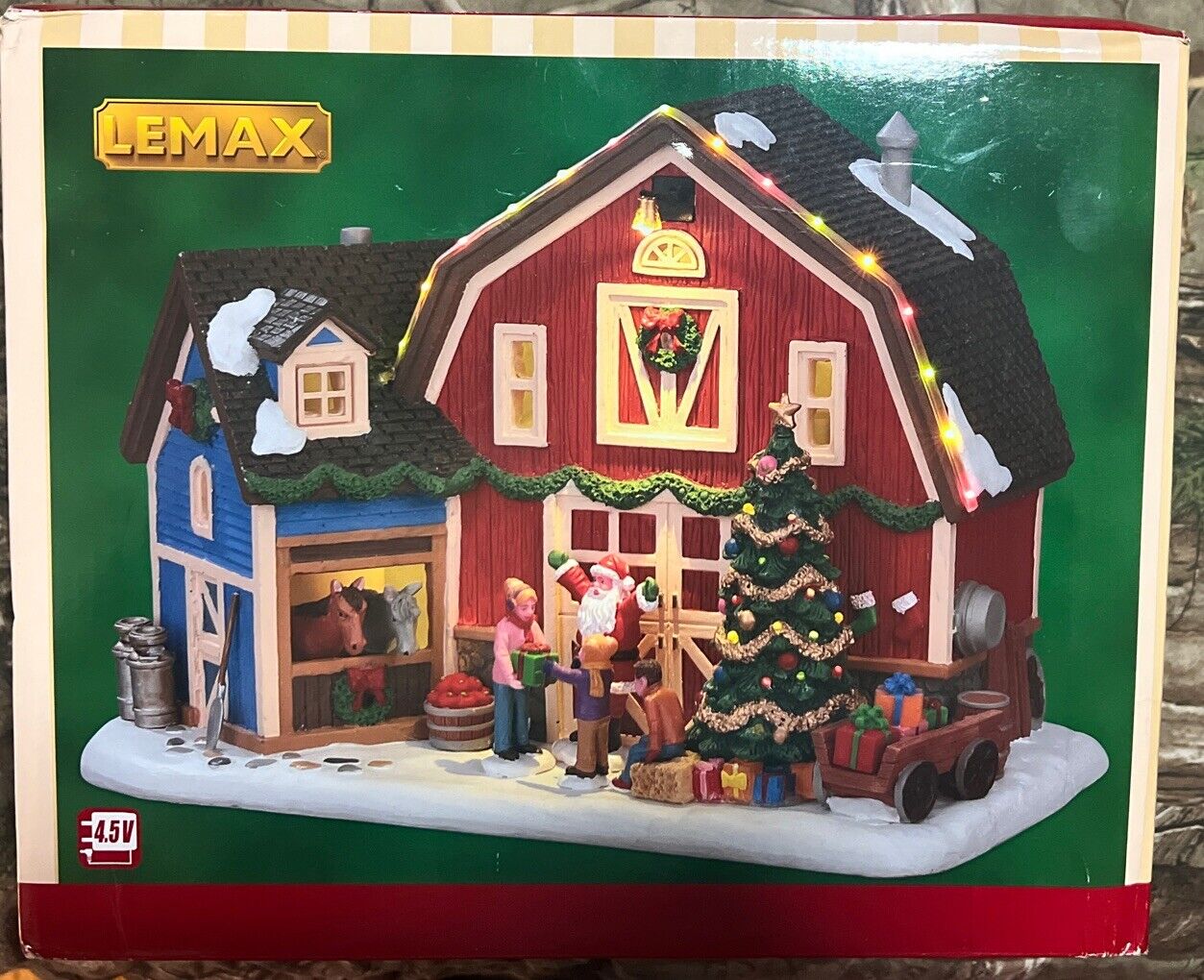 2017 LEMAX LIGHTED CHRISTMAS AT THE FARM BUILDING #75192  w/ Box - RARE