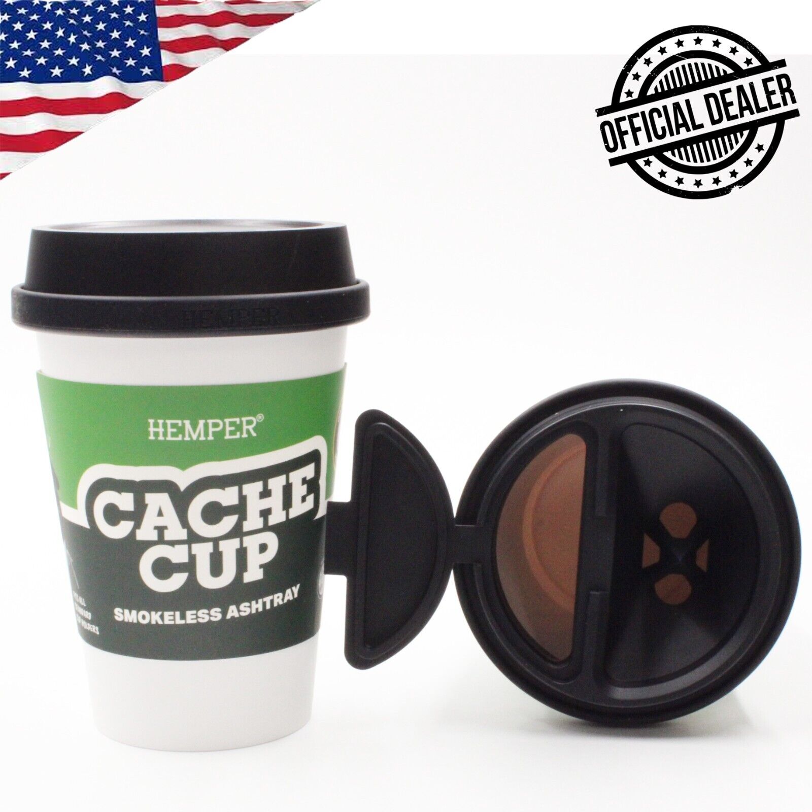 Hemper Coffee Cup Cache Cup Stash Jar ASHTRAY Secret Herb Container Smell Proof