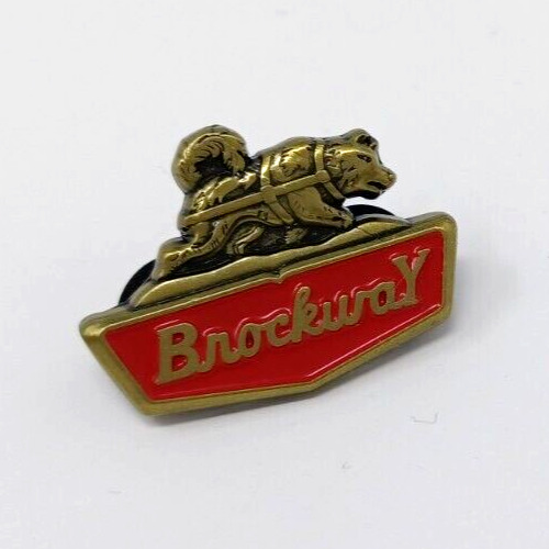 Brockway semi truck vintage style emblem lapel enamel hat pin brass coating