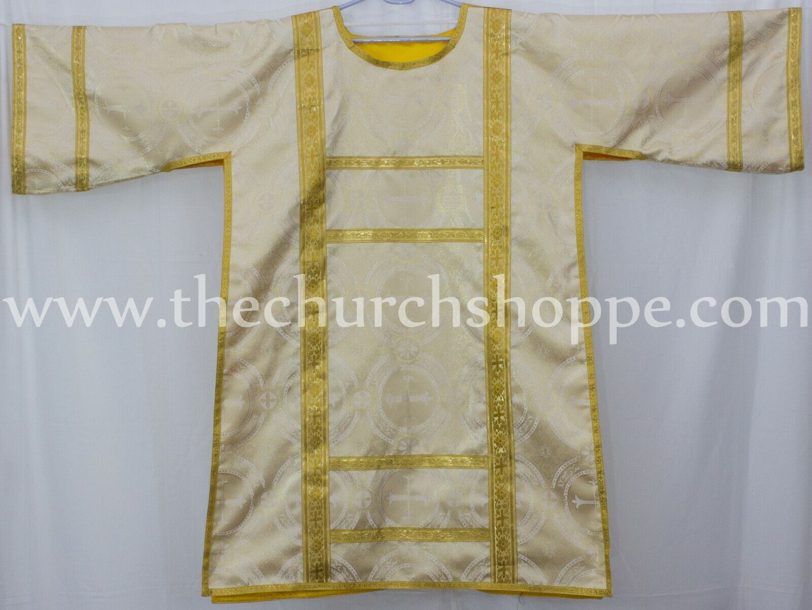 Spanish Dalmatic Metallic Gold vestment with Deacon's stole & maniple ,chasuble