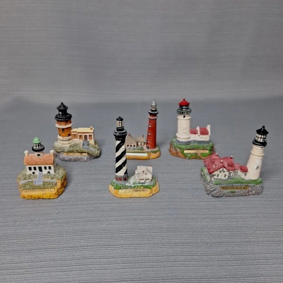 Lot Of 6 Miniature Lighthouse Decorative Figures 2\