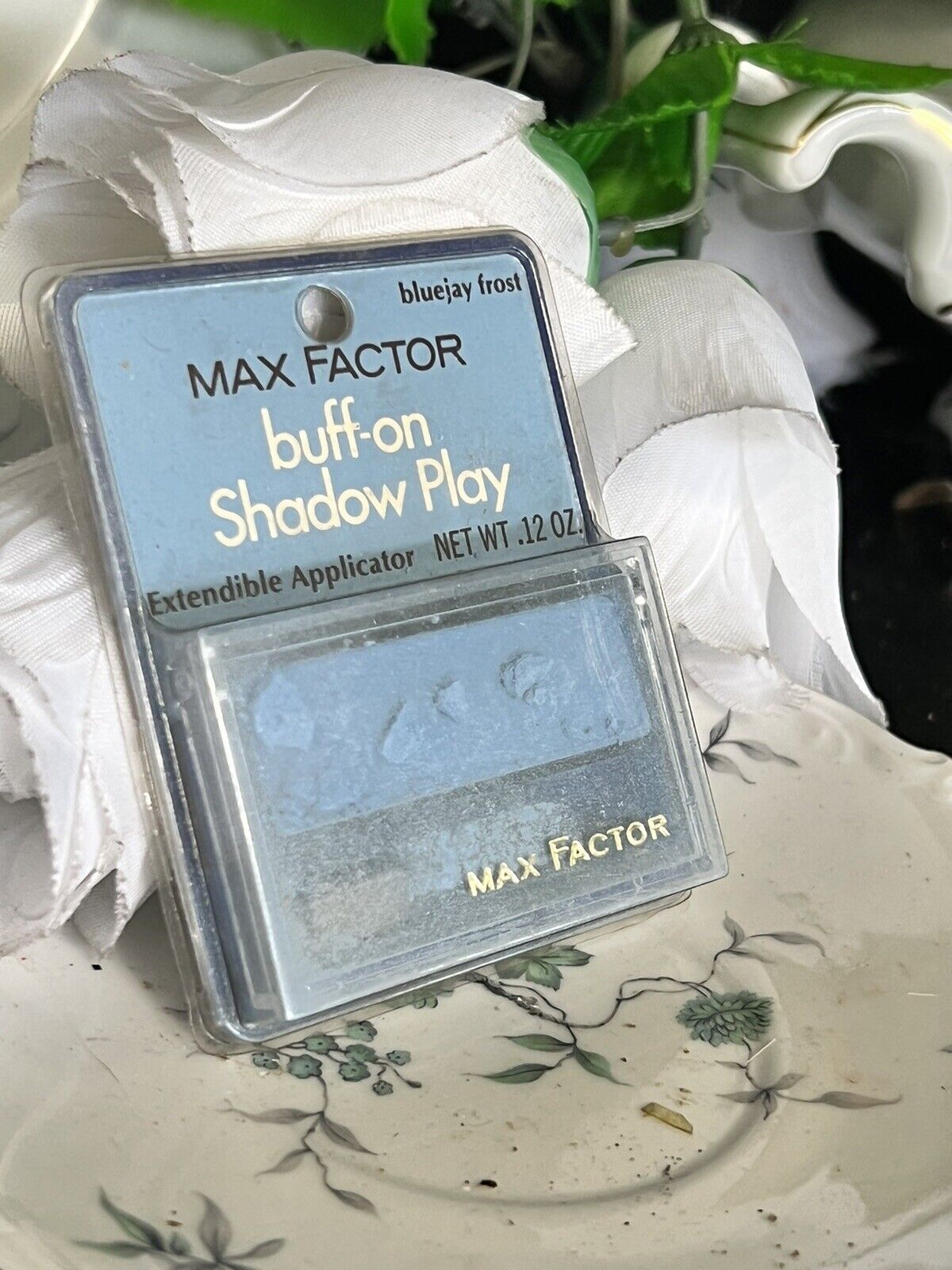 VINTAGE MAX FACTOR HOLLYWOOD COLLECTIBLE  BUFF ON SHADOW PLAY BLUEJAY FROST NEW