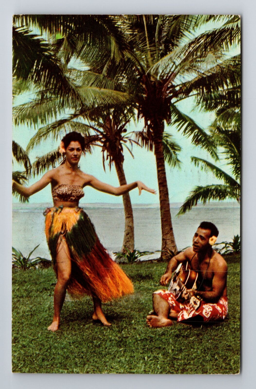 Korolevu-Fiji, Korolevu Beach Hotel, Hula Girl, Antique Vintage Postcard