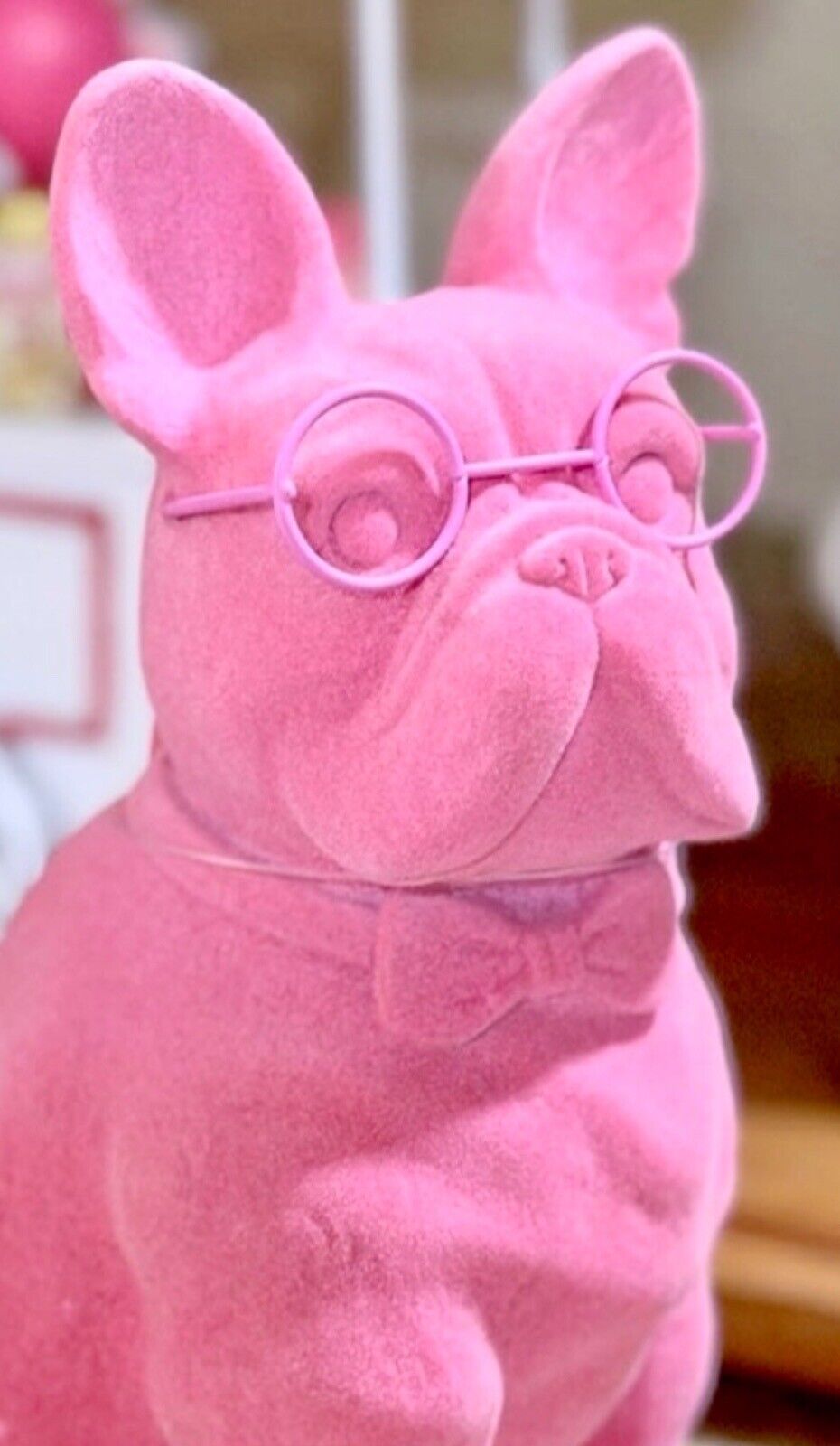 Spritz French Bulldog 2024 Target Pink Flocked Figurine  8.25” NEW