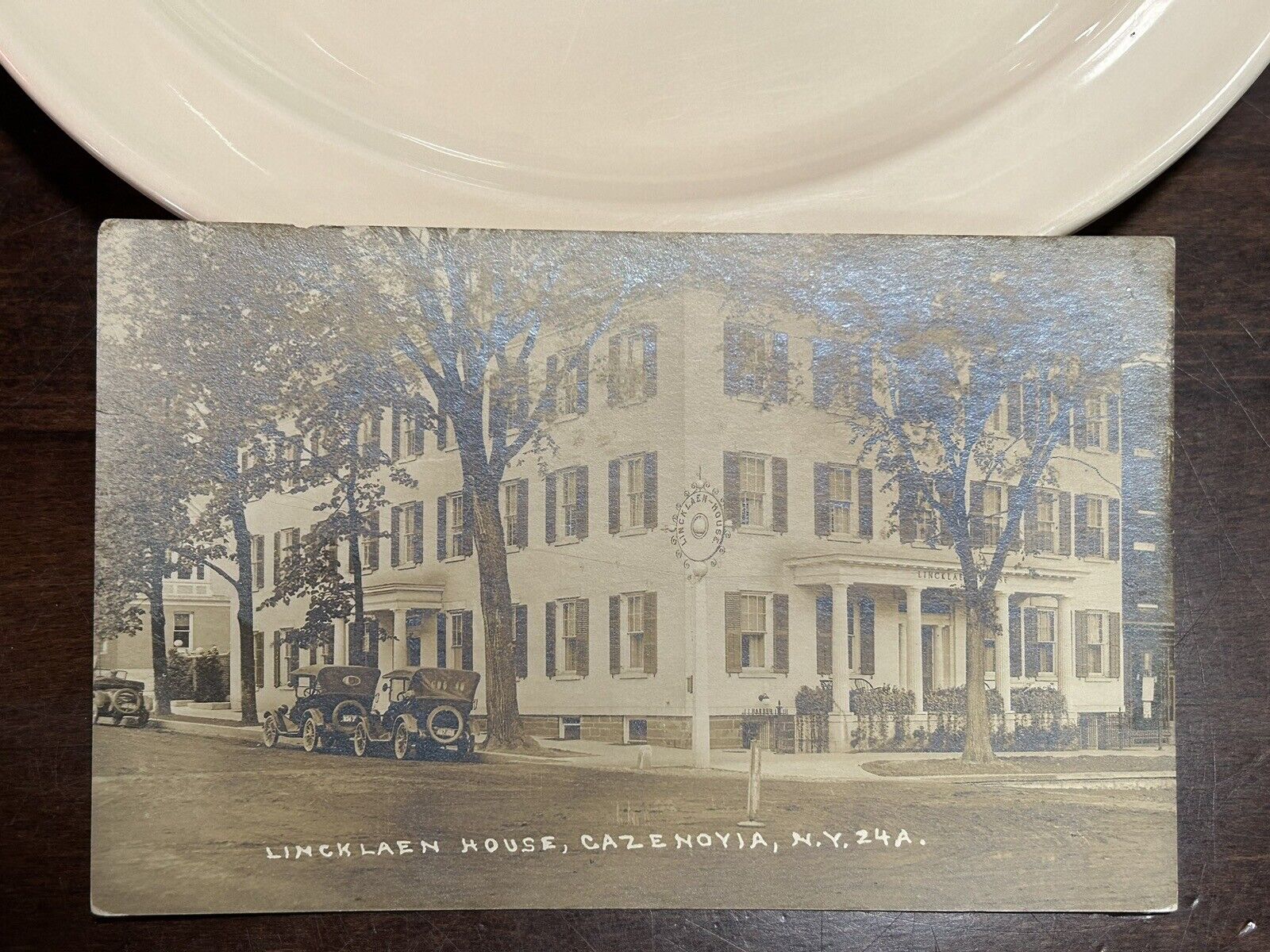 Lincklaen House, Cazenoyia N. Y. 1919 RPPC Postcard Le