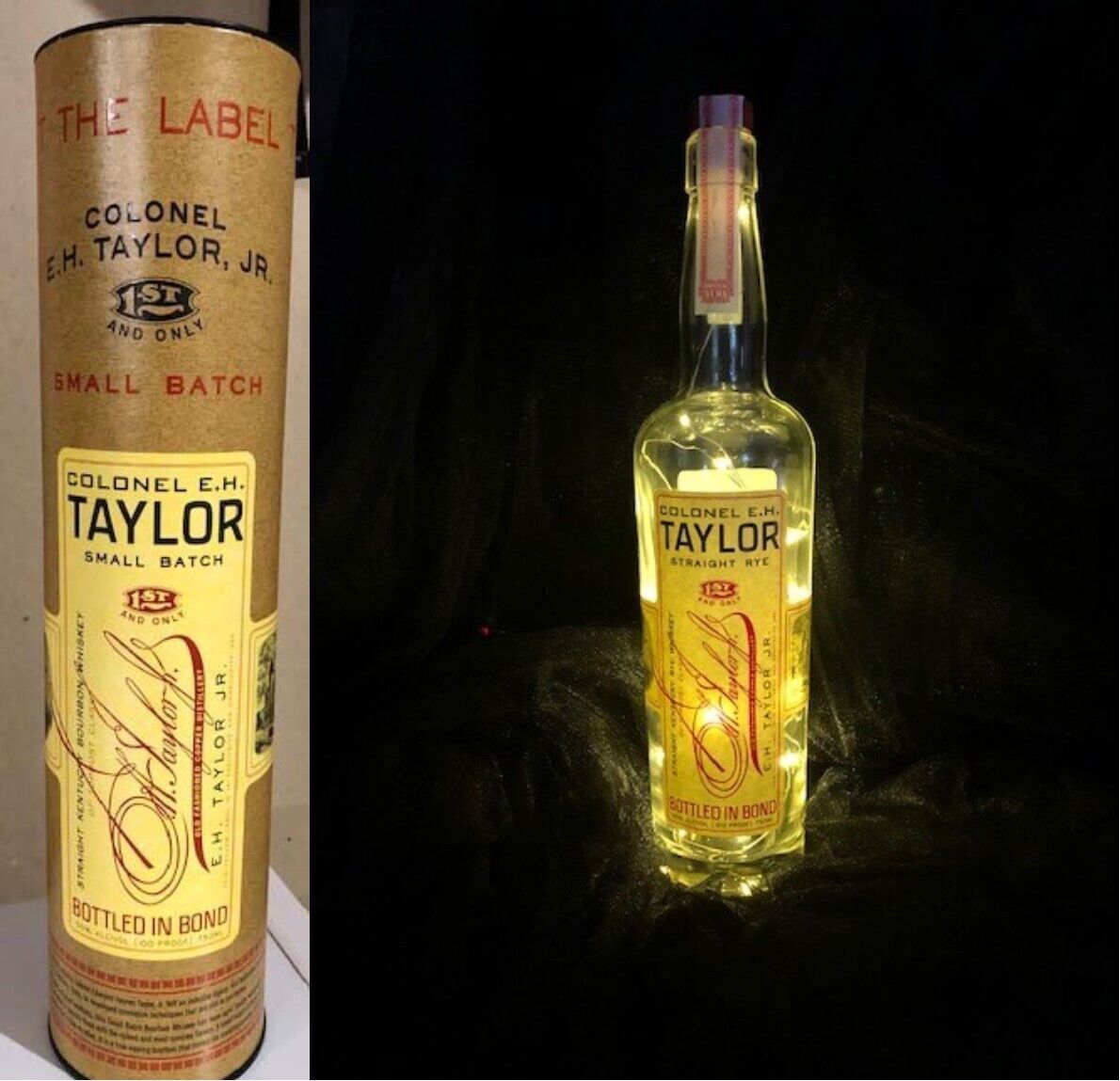 EH Taylor Bottle Lamp, Bar Light, Home Bar Lamp, Bourbon Bottle Lamp