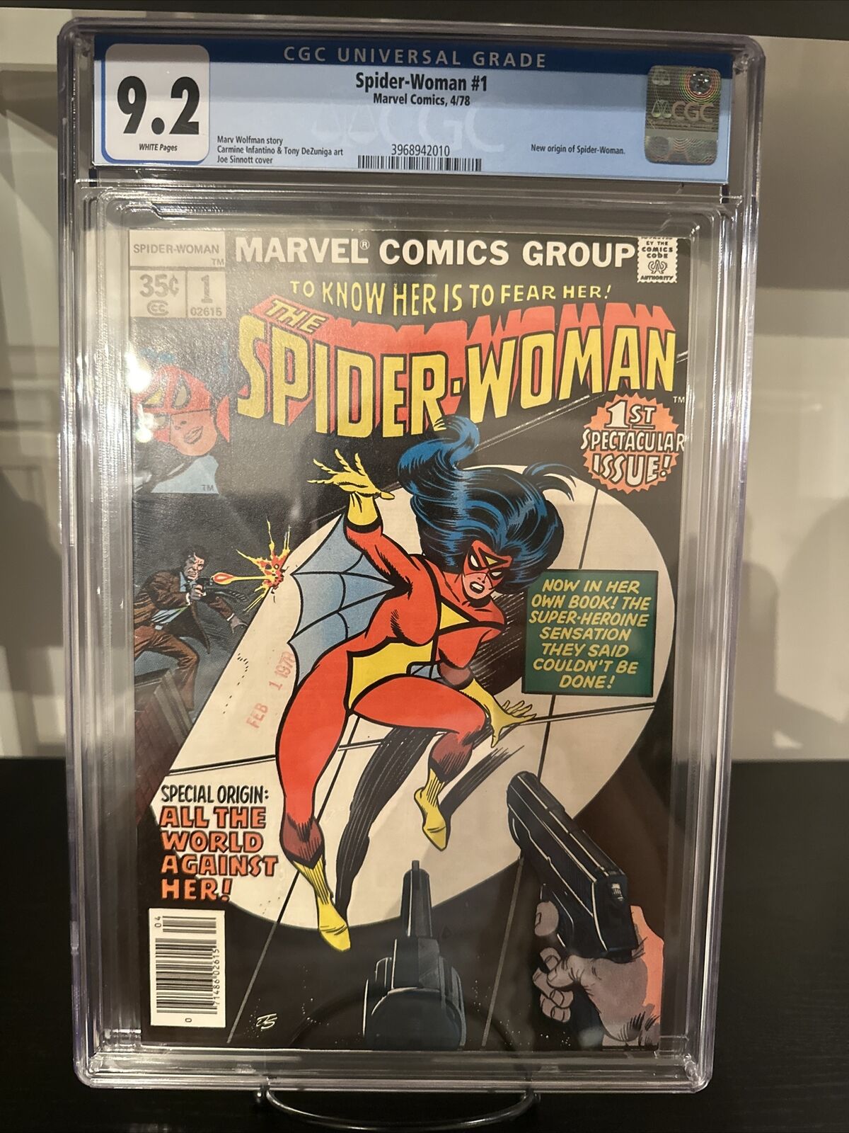 Origin Issue SPIDER-WOMAN #1 Marvel comic book 1978 CGA Graded 9.2