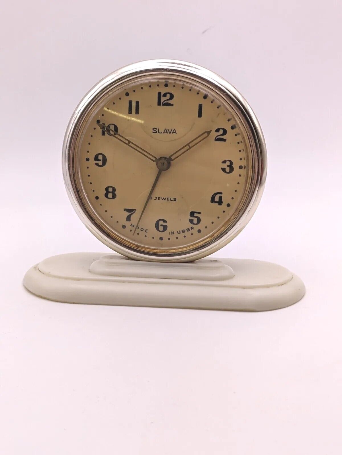Soviet alarm clock Slava Vintage 1960s table clock Antique wind up clock USSR