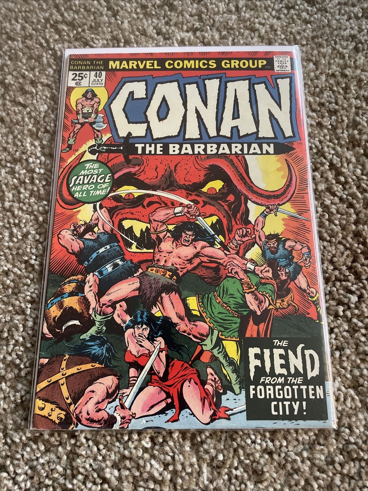 CONAN THE BARBARIAN #40 VG/FN 1974 BRONZE AGE MARVEL FIEND FROM FORGOTTEN CITY
