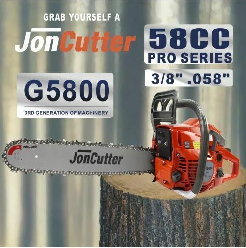 58cc JonCutter Gasoline Chainsaw Power Head 20 Inch Bar/Chain Included Wagners