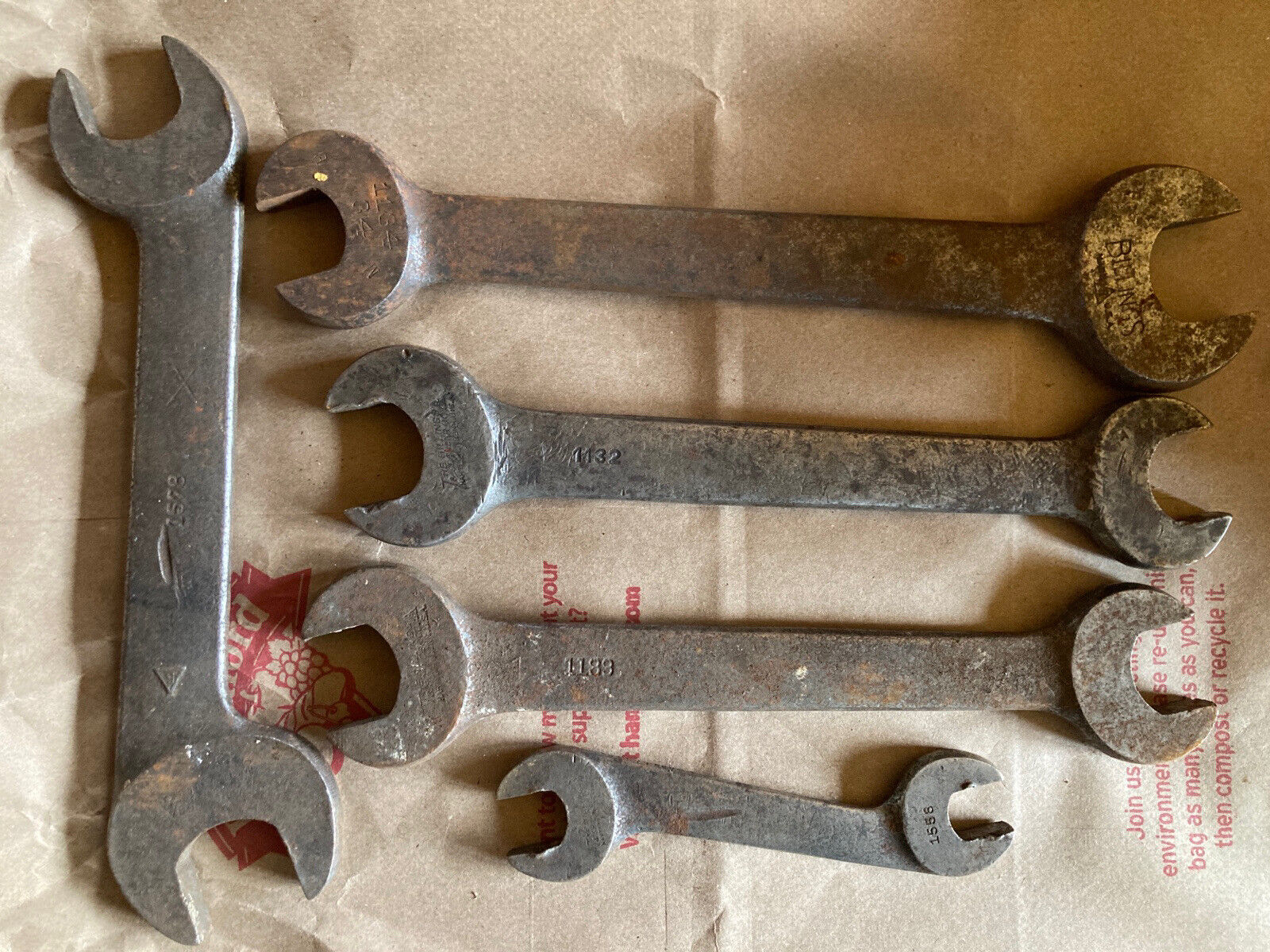 Antique Billings Wrenches, Lot of 5